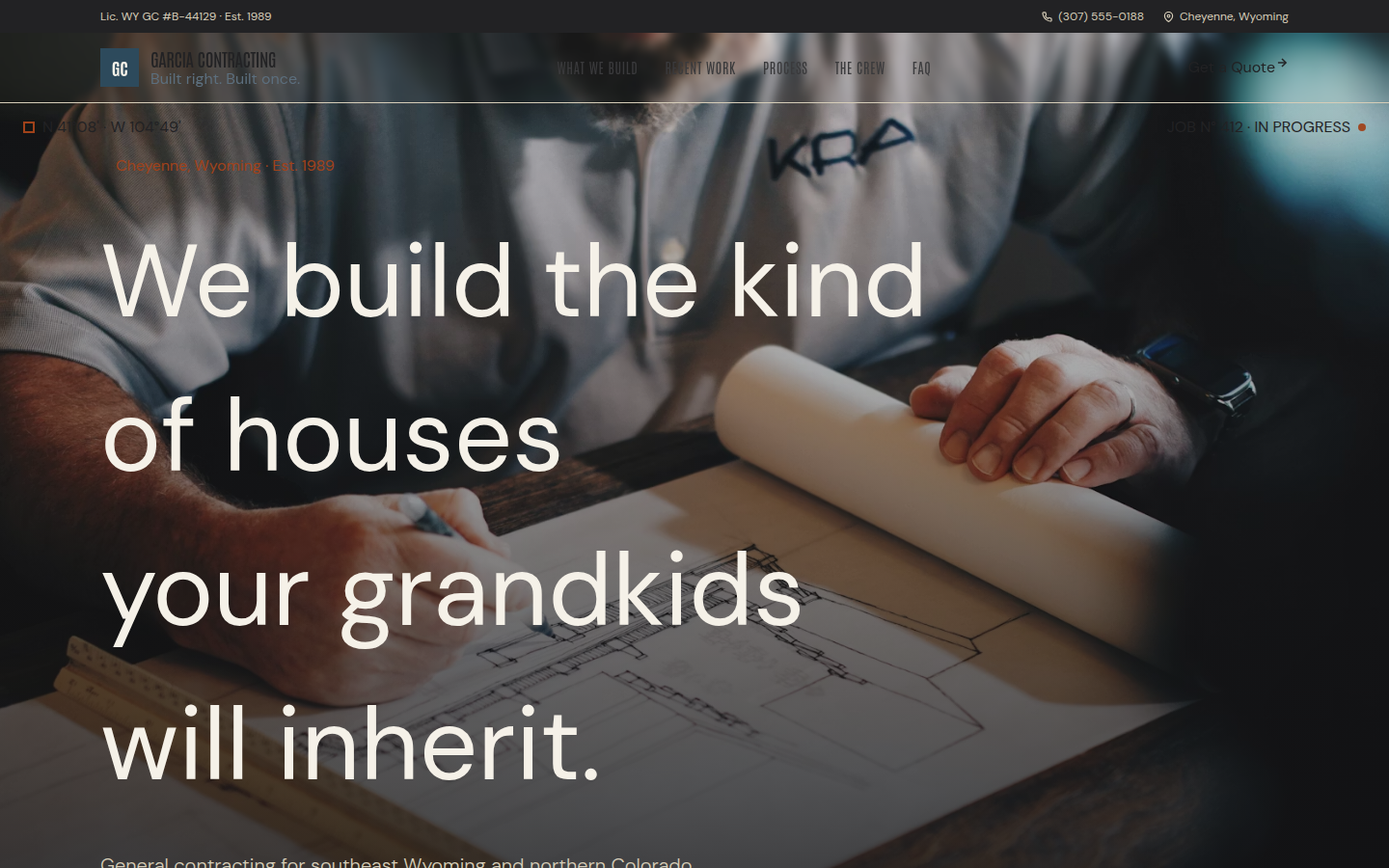 Garcia Contracting preview site screenshot