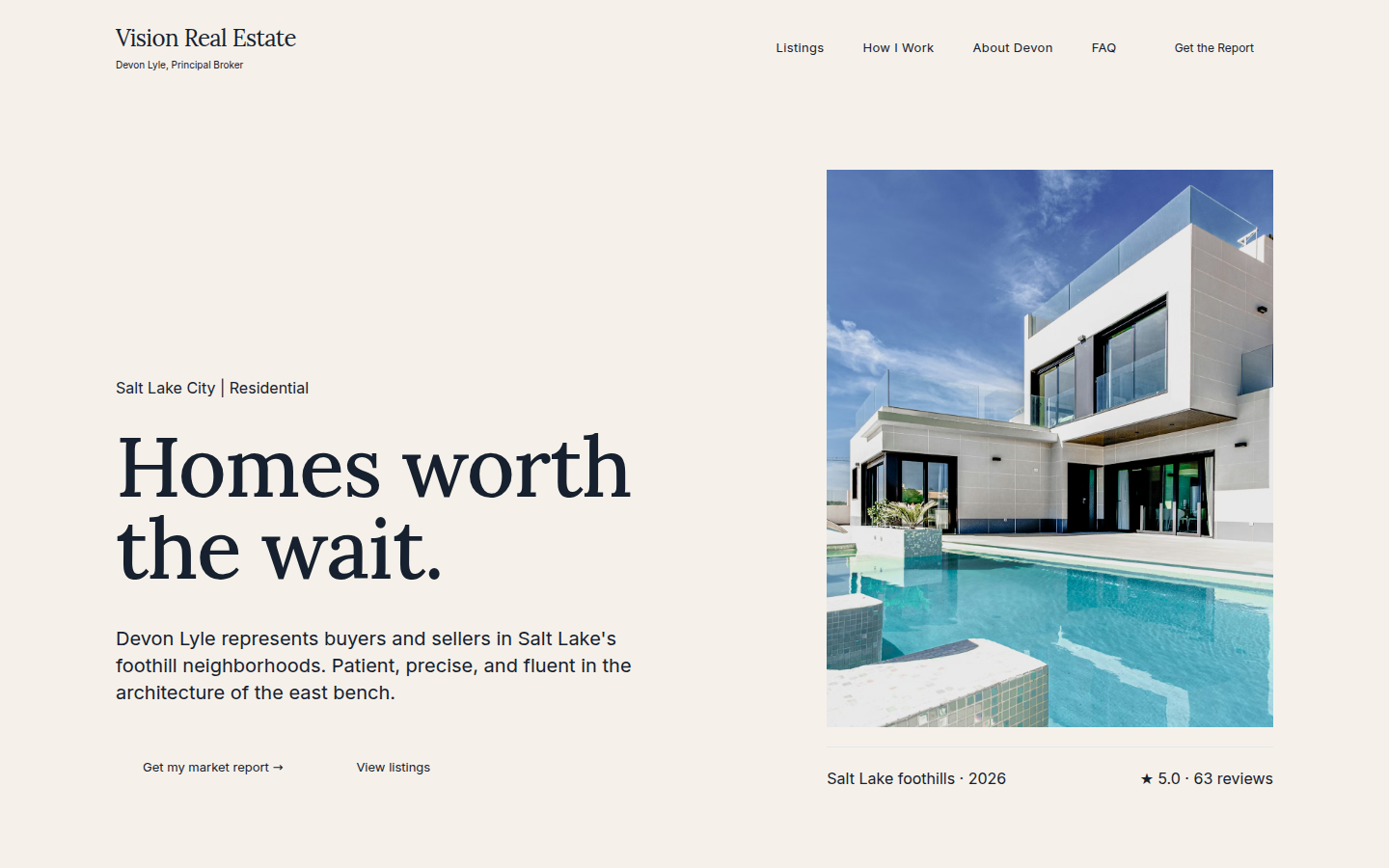 Vision Real Estate preview site screenshot